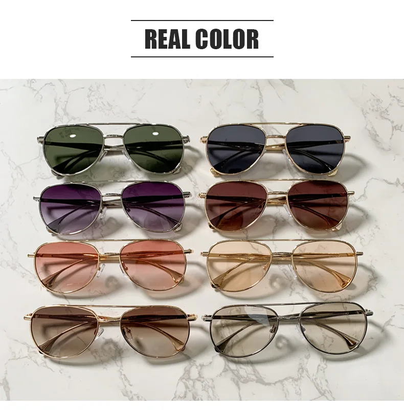 New Women's Aviator Sunglasses - Metal Frame Retro Statement Shades for Street Style & Daily Wear, UV400 Protection
