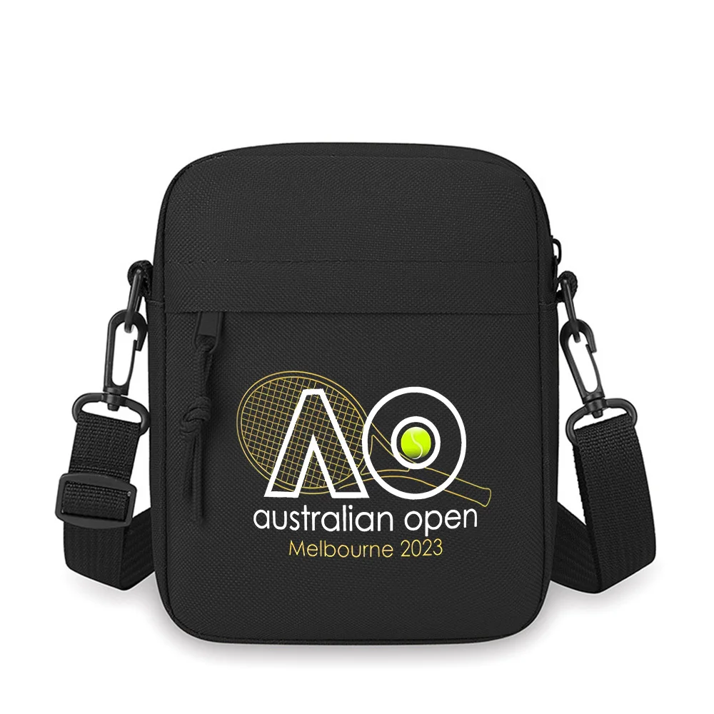

AO tennis ball white logo black Men Crossbody Bag Single Shoulder Women Cartoon Anime Film Printing Design Unisex