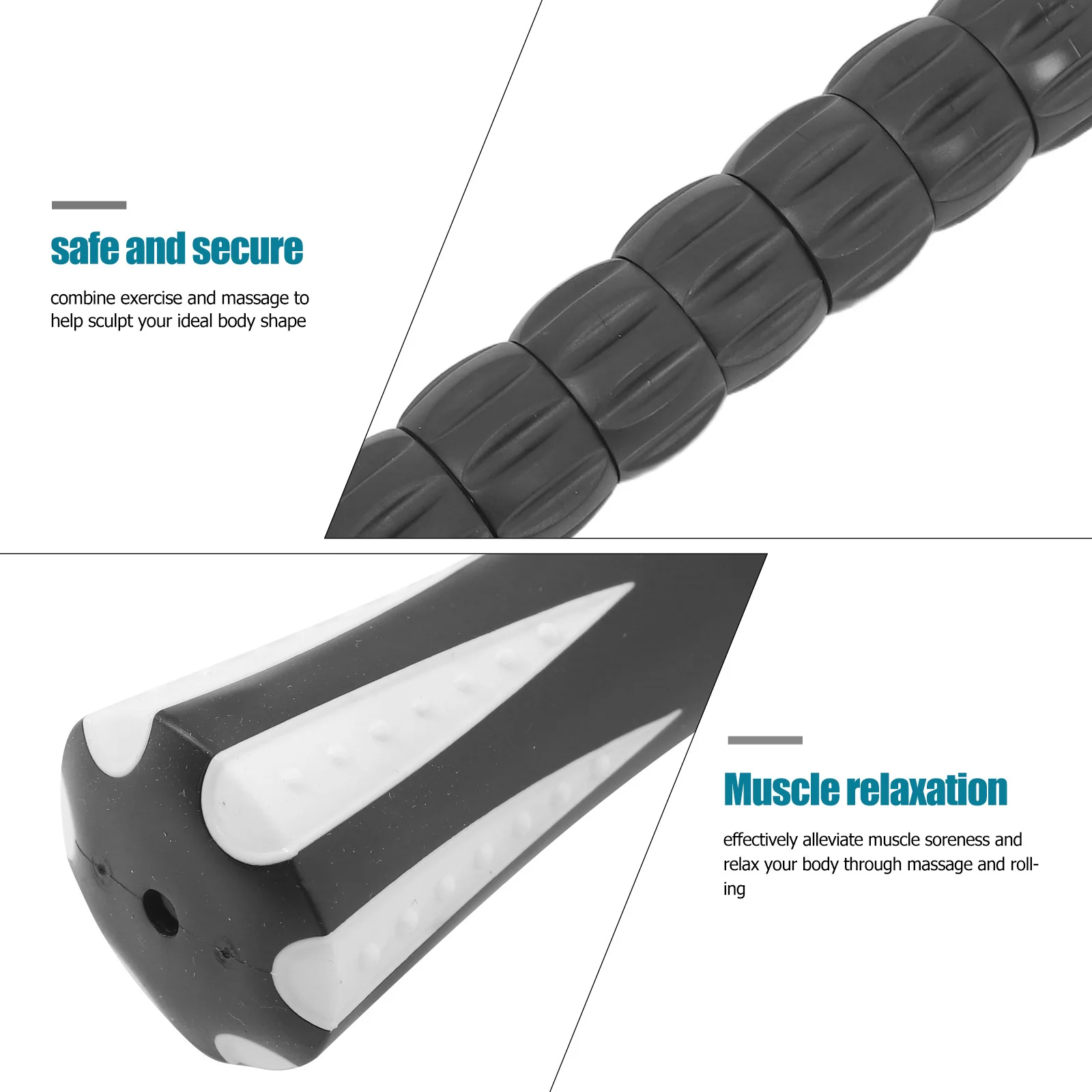 Rolo muscular vara massagem de tecido profundo para perna volta ombro alívio da dor portátil corpo massageador rolo atletas yoga