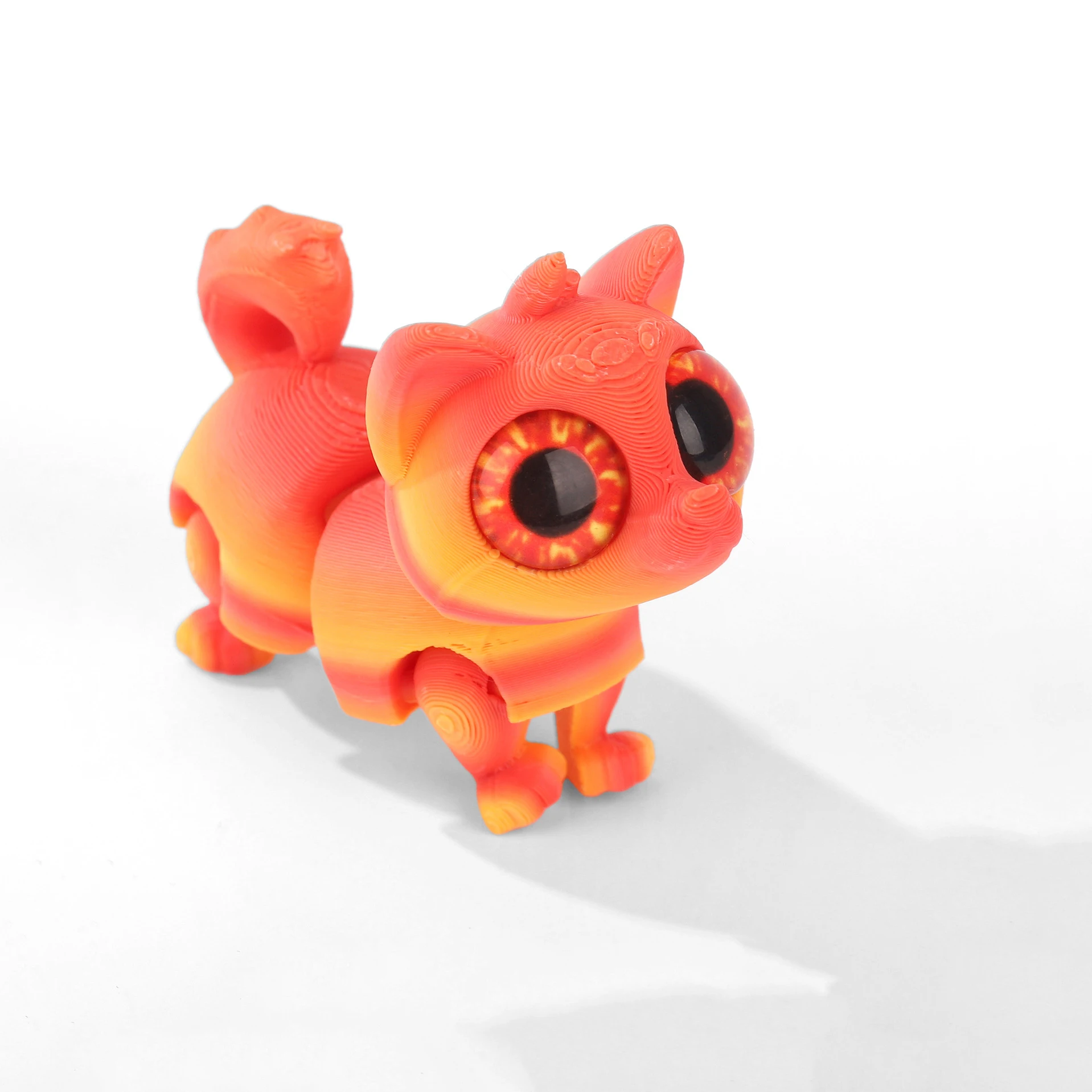 Figure di cani stampate in 3D Giocattoli animali Simulazione mobile multi-giunto Occhi Agitarsi Giocattolo Ornamento per la casa Accessori Decorazioni da scrivania Regalo per bambini