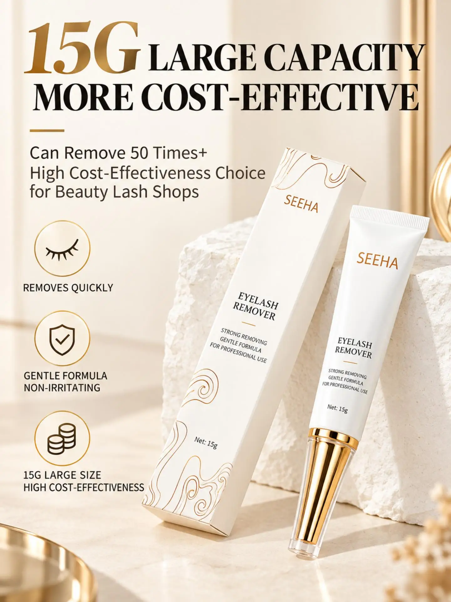 Fast Dissolve Eyelash Extension Remover Cream 15g Squeeze Tube Lash Glue Remover For Professional Lash Tech Clean and Sanitary