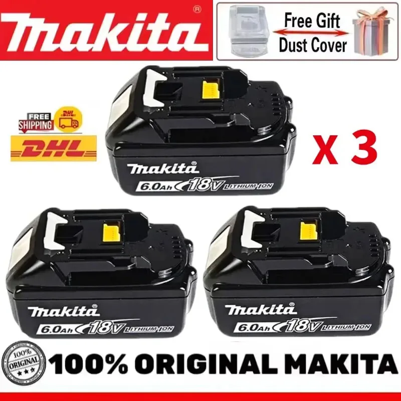 

100% original Makita 18V 6.0Ah Rechargeable Battery ,For Makita BL1830 BL1830B BL1840 BL1840B BL1850 BL1850B Power Tools Battery
