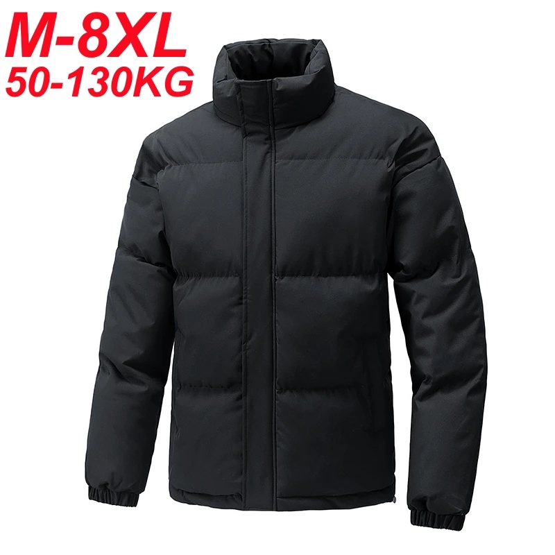 Winter Parka Jackets Men Cotton Coats Black Plus Size 6XL 7XL 8XL Oversize 2024 Thick Warm Stand Collar Windbreaker Loose