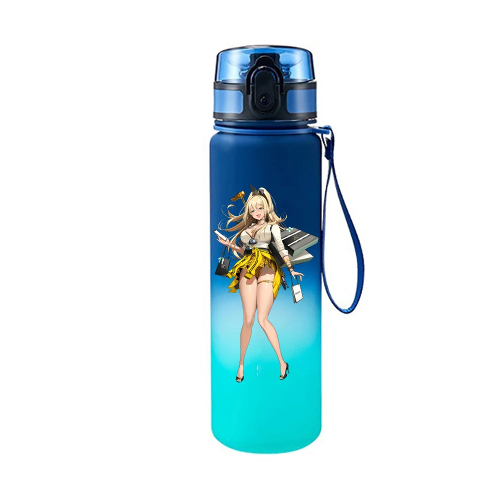 Butelka na wodę 650 ml Nikke Bogini Zwycięstwa Sexy Sportowa Letnia Gradient Kolor Plastikowy Kubek do Picia Wody Podróżna Przenośna Studencka