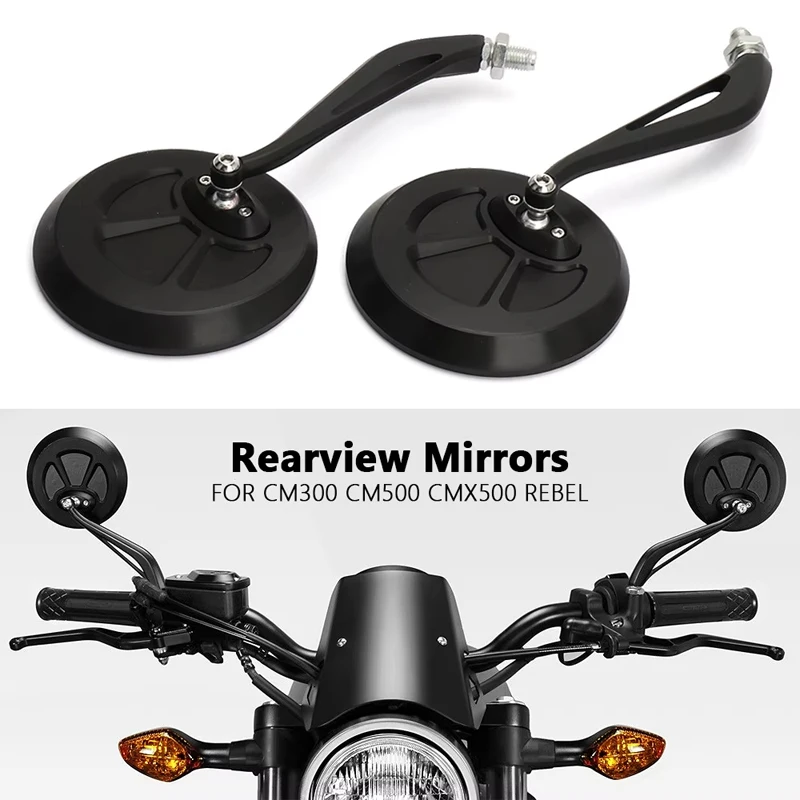 

For Honda CM300 Rebel CM500 CMX500 CMX 500 REBEL Motorcycle Rear View Mirror Cycling Clear Rearview Adjustable Left Right Mirror