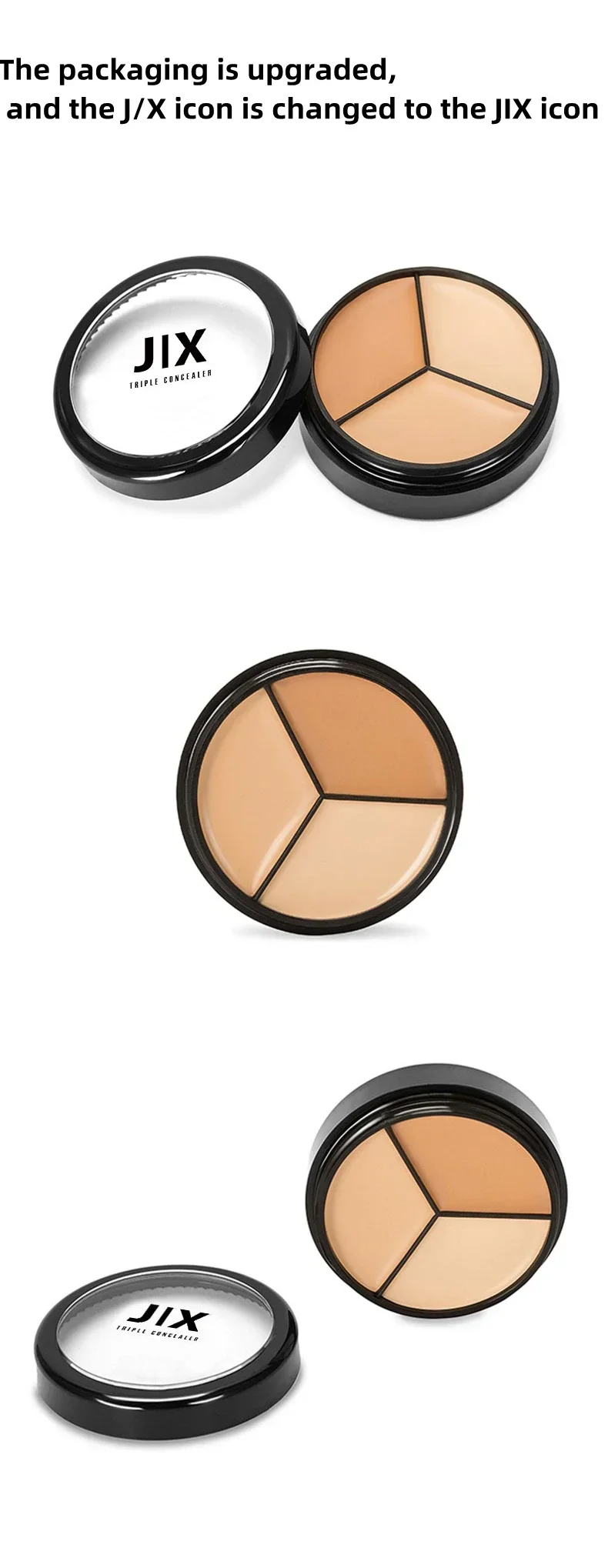 J/X Professional Three-color Strength Concealer Palette Waterproof And Sweatproof Longlasting Natural