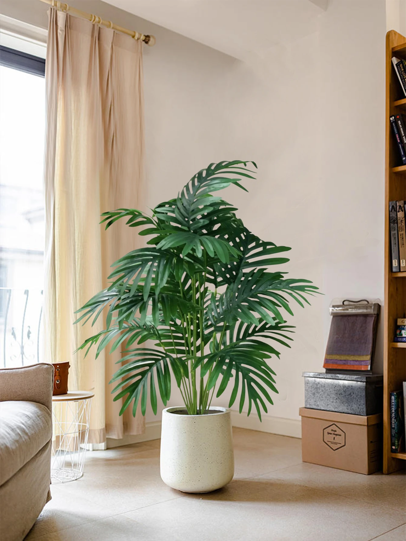 70–80 cm großer künstlicher Palme, tropische grüne Blätter, künstliche Pflanzen, Kunststoff-Monstera-Kunstbaumzweig für Zuhause, Küche, Dekor – Detail 1