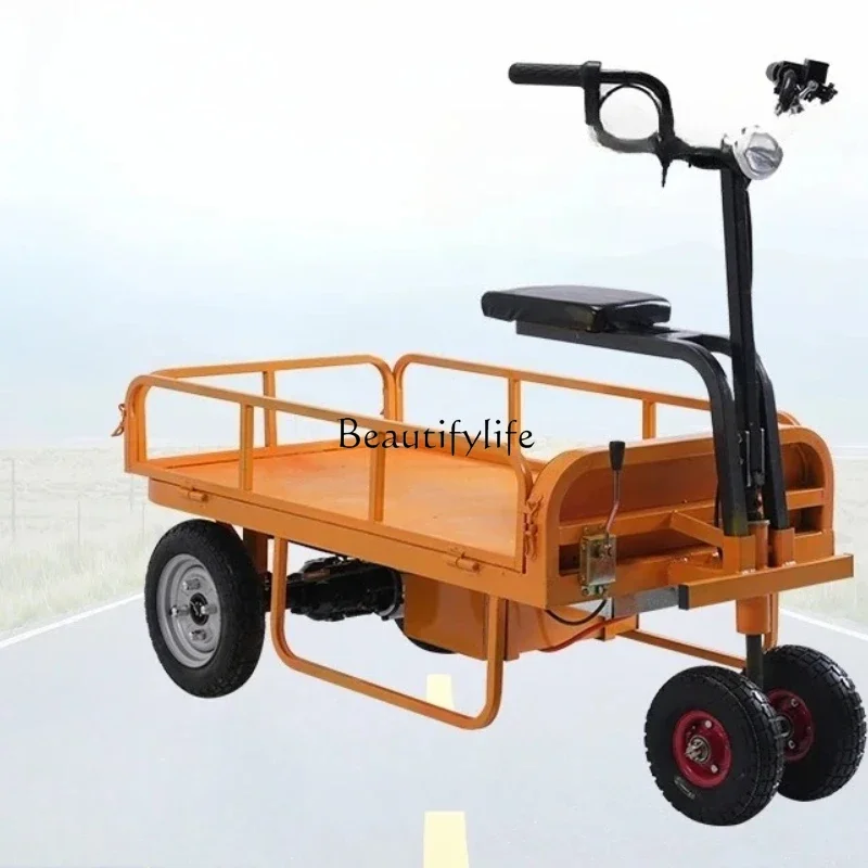 03.Upside down donkey electric flat truck, load farm logistics four-wheel snack truck, warehouse pulling truck