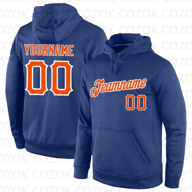 Customized Hoodie Dark Blue Orange Color Jersey 3D Printed  Unisex Pullovers Hoodie Casual Sweatshirts