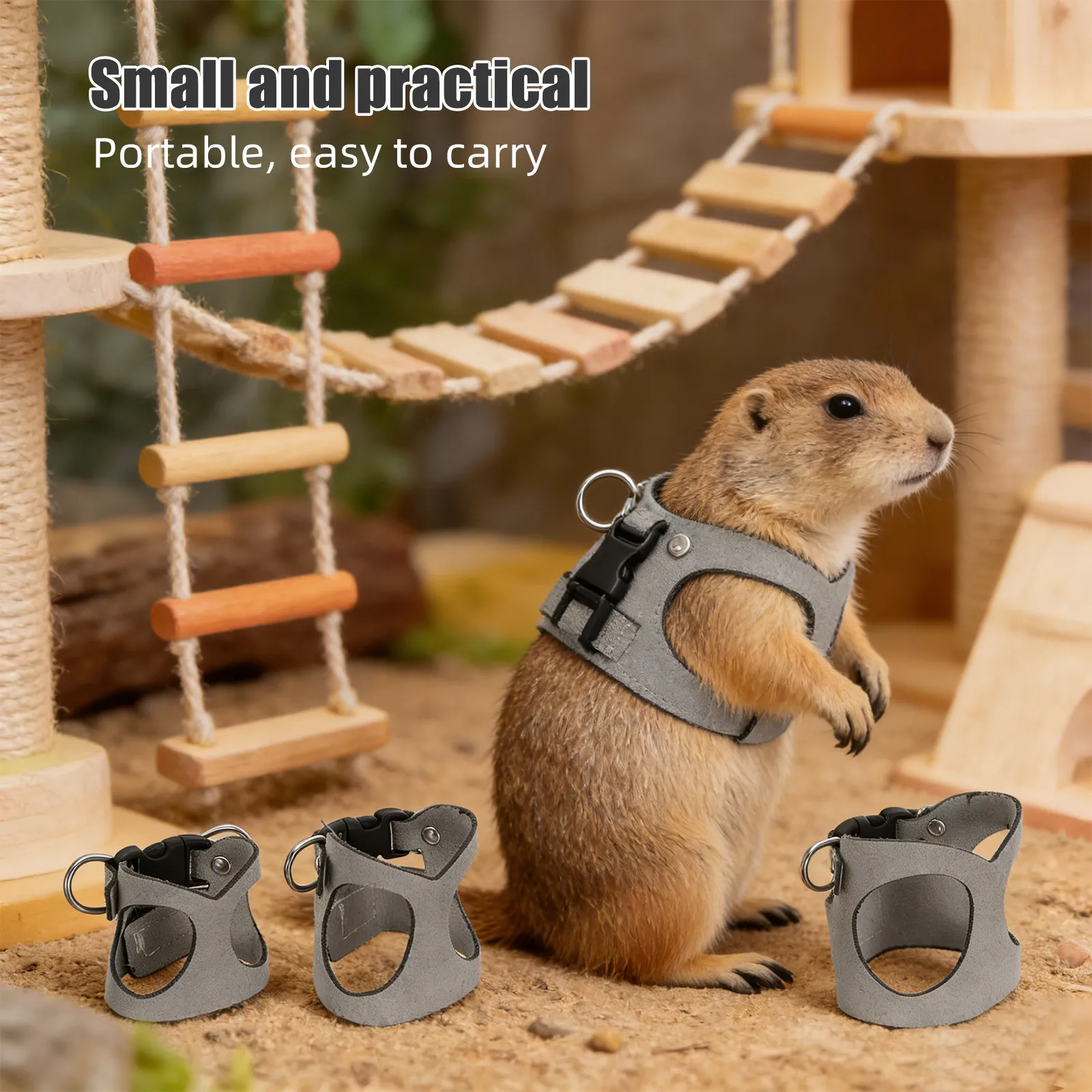 1Set Small Animal Harness Chest Vest Adjustable Leash Bunny Ferret Guinea Pig Rabbit Chinchilla Hamster Walking Rope Breathable