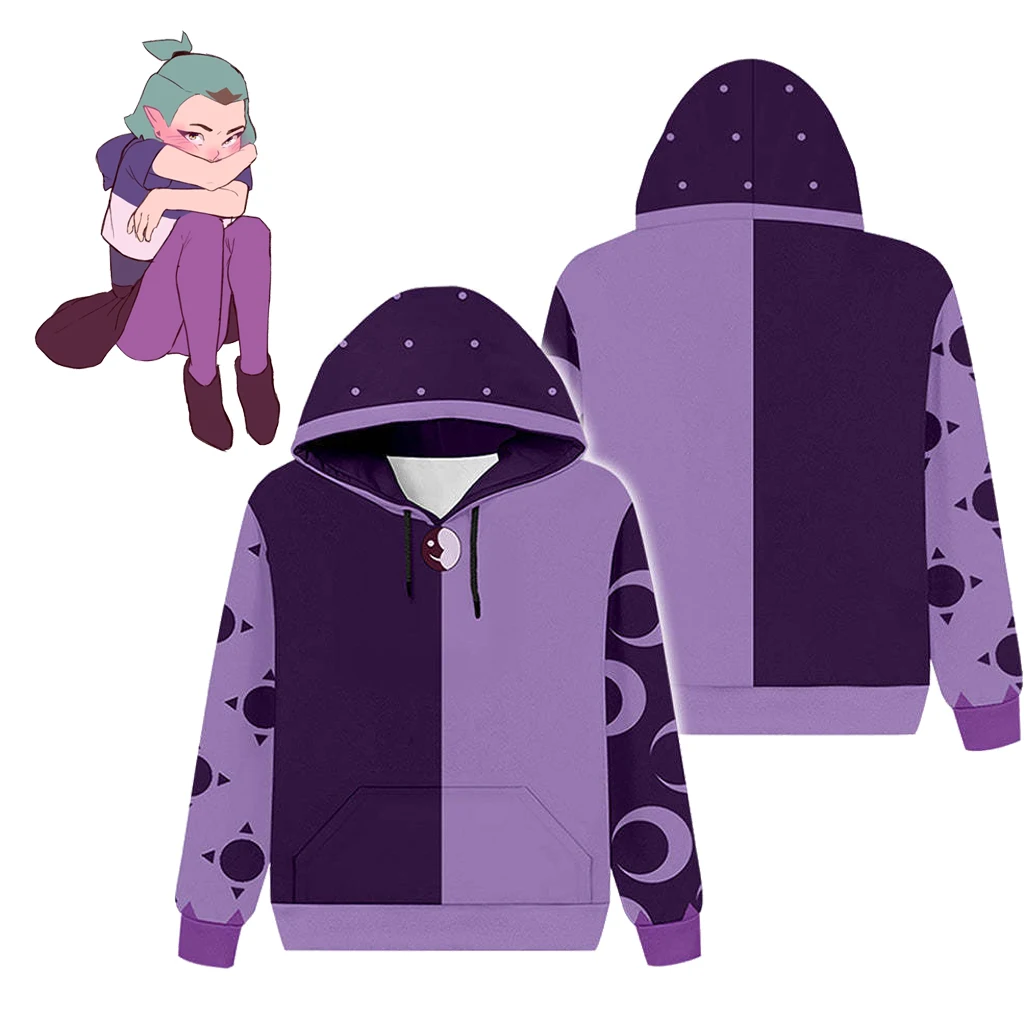 Amity Blight cosplay Sweatshirt The Owl Cosplay 2023 House Amity Blight Costume Women Purple Sweatshirt Halloween Suit