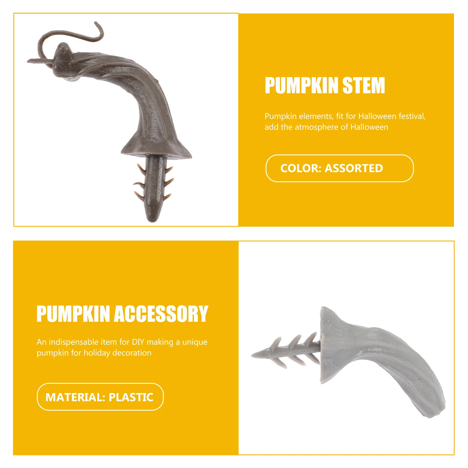 

50Pcs Plastic Pumpkin Stem Simulation Lifelike DIY Pumpkin Handle Halloween Decoration Craft Supplies Halloween Decor