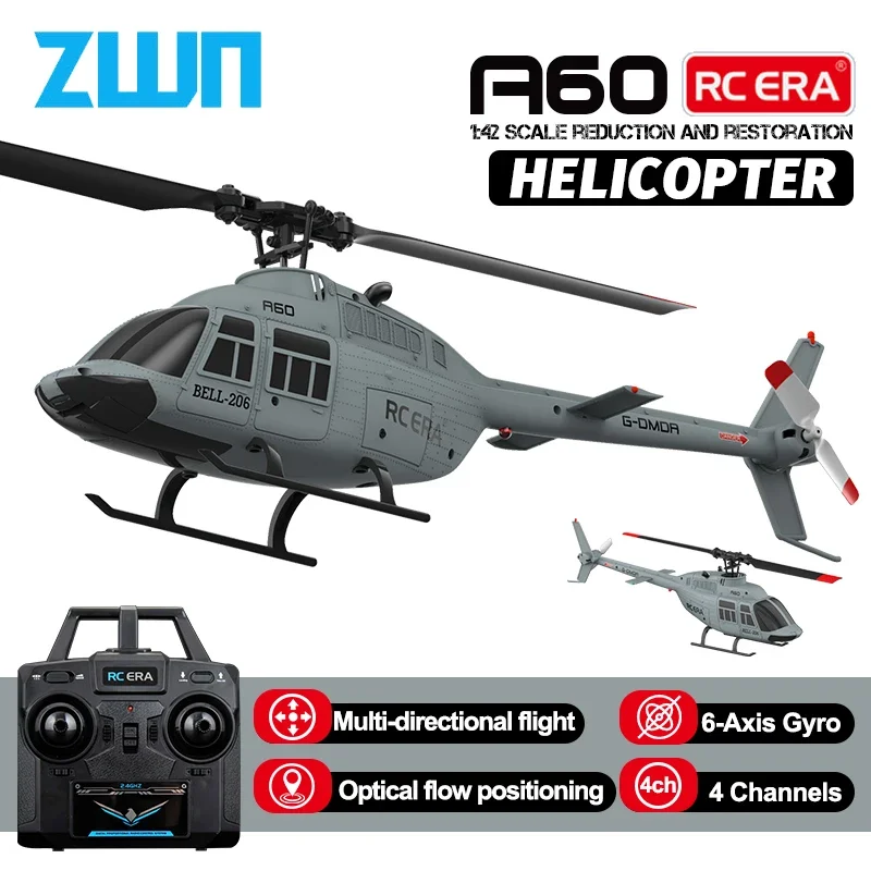 

A60 RC Helicopter 2.4G 6-Aixs Gyroscope 4CH Altitude Hold Optical Flow Remote Control Helicopter Toys For Kid Adult