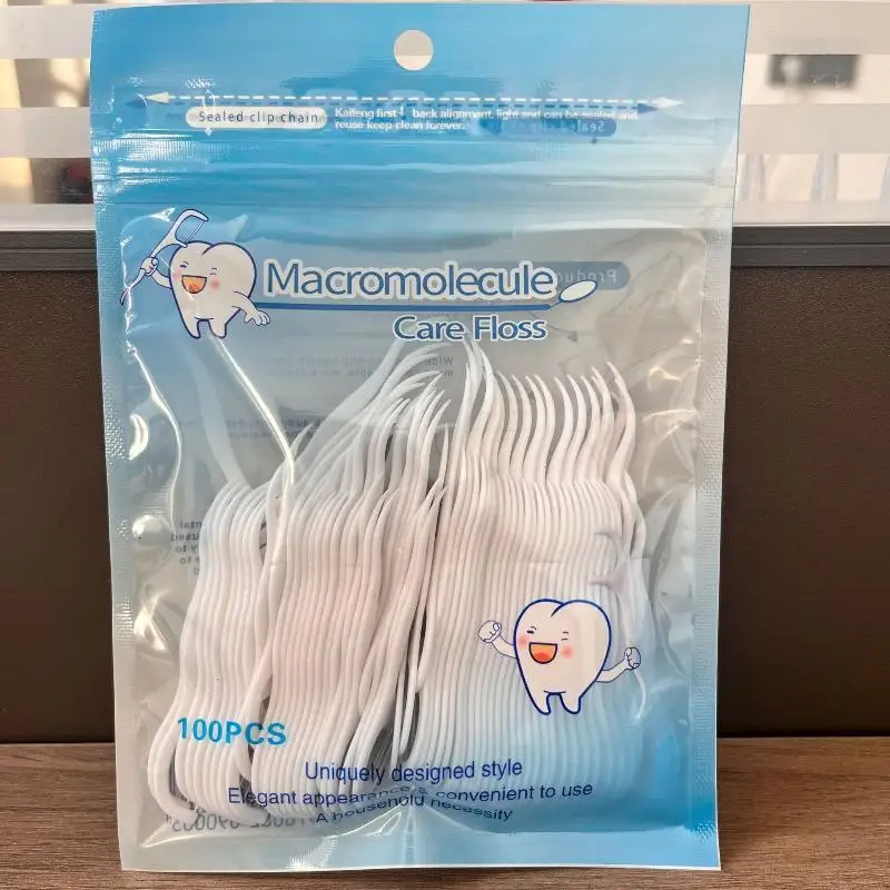 100PCS Of Disposable Ultra-Fine Dental Floss Sticks, Portable Toothpicks, High Elasticity Tooth Cleaning Sticks, Oral Care
