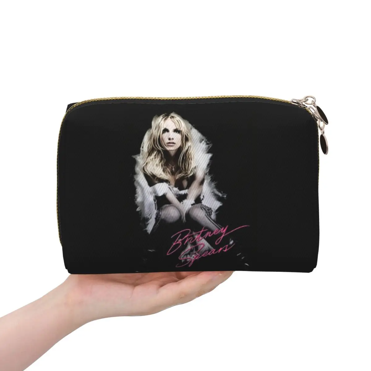 Britney Spears Iconic Catchphrase Merch Women Cosmetic Bag Travel Makeup Organizer Pouch Toiletry Storage Dopp Kit Box