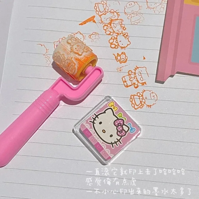 

Hello Kitty Seal Anime Cartoon Roller Style Kawaii Style Learning Supplies Children Toy Desktop Ornament Cute Gift Wholesale