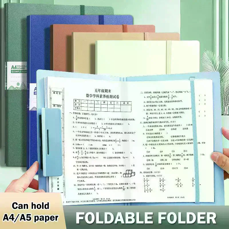 Foldable Folders A4 To A5 Folder A4 Folding Board Student Test Paper Storage Folder Organize Folder File Contract Folder