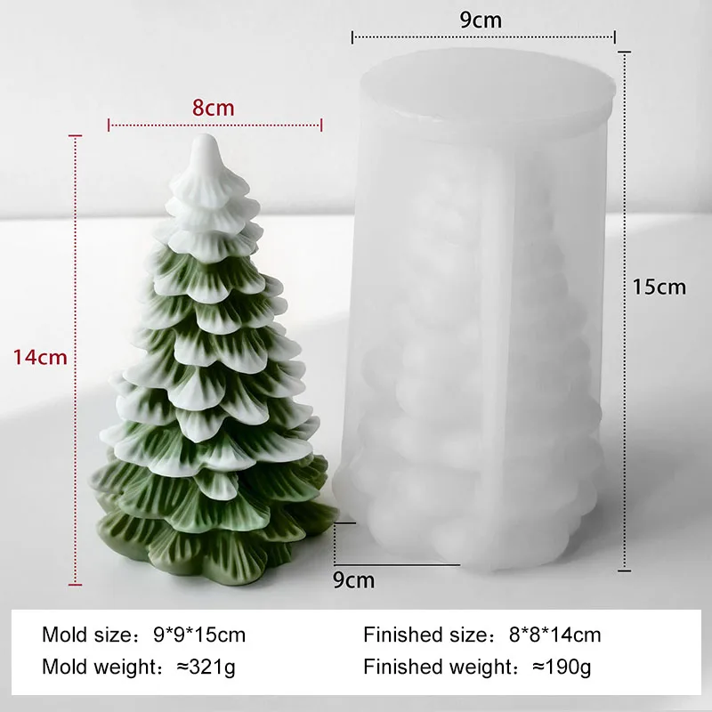 DIY Weihnachtsbaum-Serie Silikonform Handgemachte Aroma-Kerzen Gipsform Weihnachtsdekoration Kerzenherstellungszubehör