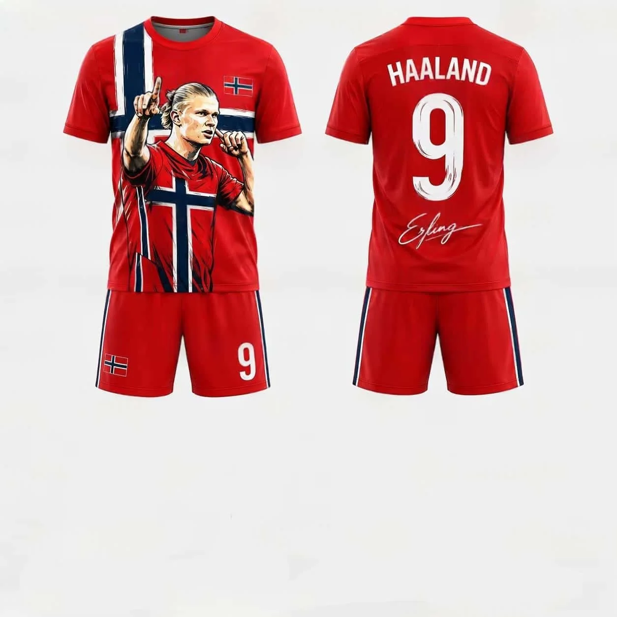 2026 # Harland 9 # Football Match Training Set Fan Gift Summer Sports T-shirt Shorts Set