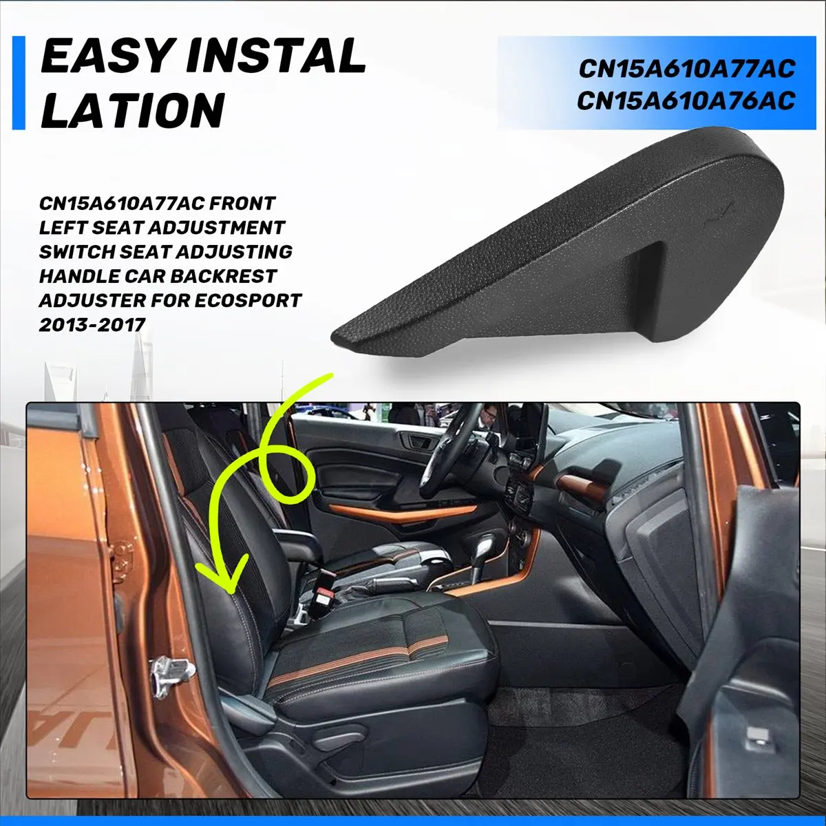 #13Y CN15A610A77AC Front Left Seat Switch for Ford Ecosport 2013-2017,CN15A610A76AC,(ABS)