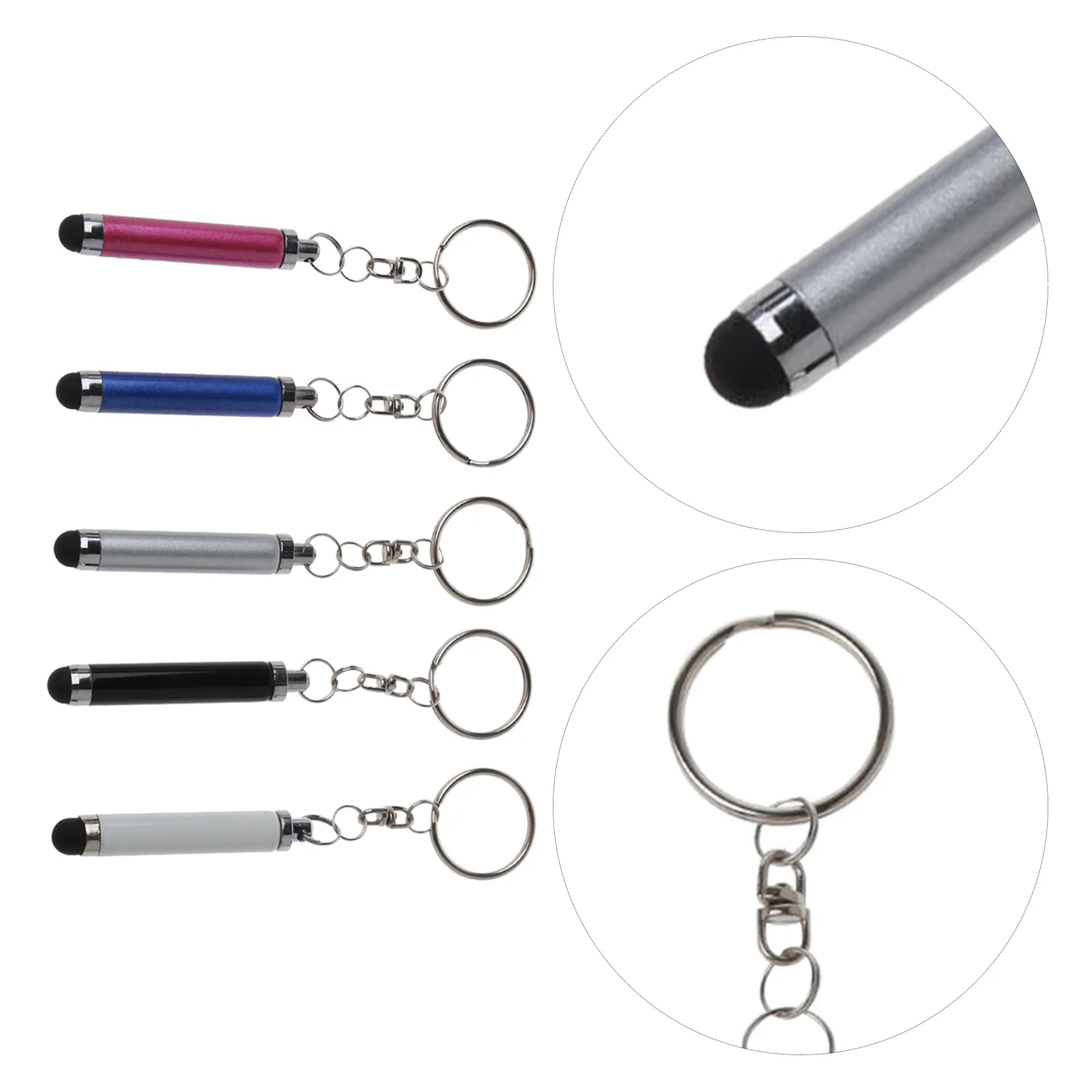 

5pcs Capacitive Touch Screen Stylus Pens Portable Keychain Design Universal For Phones Tablets Assorted Colors