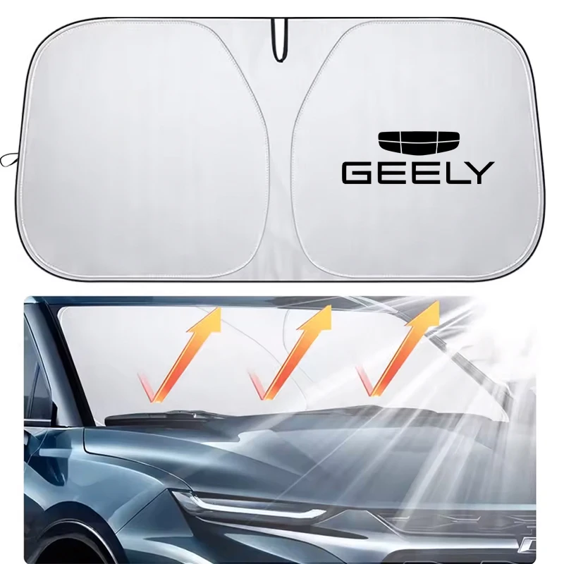 Car Windshield SunShade Cover Tools For Geely Geometry C Coolray GX3 Binray LC Panda Emgrand EC7 Tugella Azkarra Atlas 2021 EC8