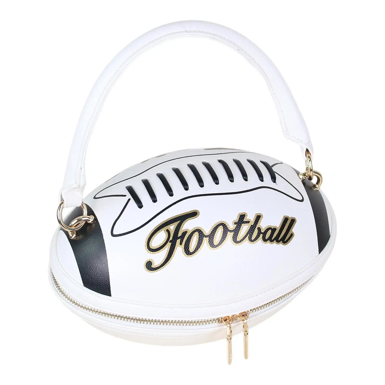 

Football Shaped Handbag Novelty Satchel Bag Tote Purse Large Capacity Hobo Bag