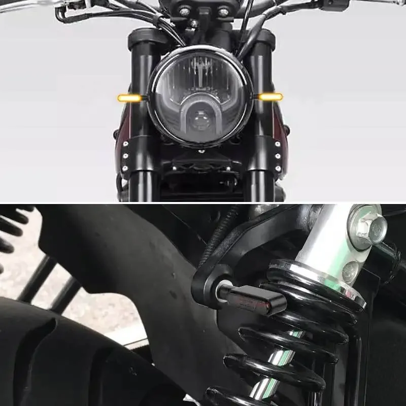 8mm Mini Led Motorcycle Turn Signal Light Lamp Indicators Blinker Amber Clignotant Moto 3Leds 12V for Yamaha Kawasaki Cafe Racer