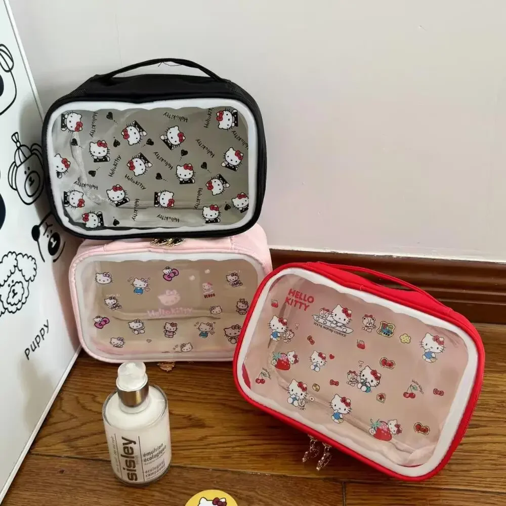Sanrio Hello Kitty Przenośna Torba Podróżna Kosmetyczka Torba na Kosmetyki z Motywem Kreskówkowego Kotka Kitty Duża Kosmetyczka dla Dziewczyn