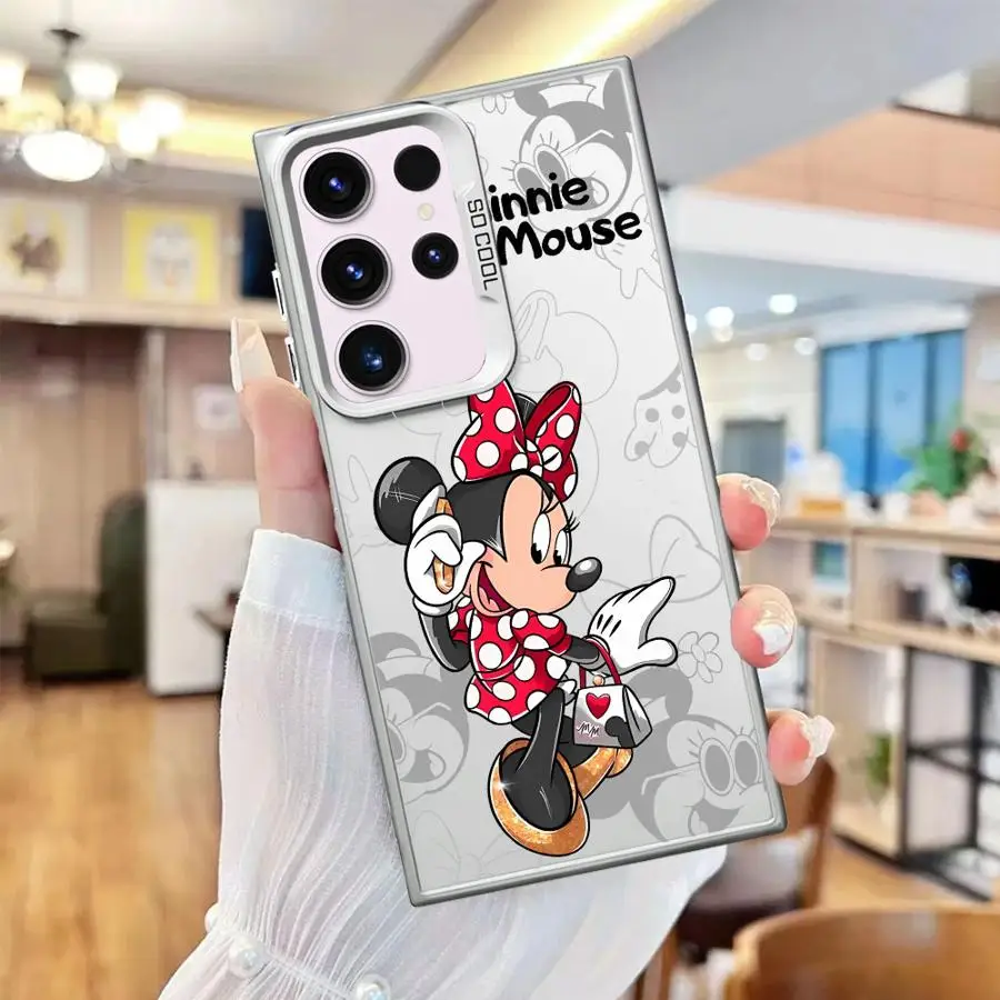 Funda a prueba de golpes para Samsung Galaxy S24 S23 S22 Ultra S20 FE S21 Plus Note 20 funda de silicona para teléfono ratón Minnie Disney dibujos animados