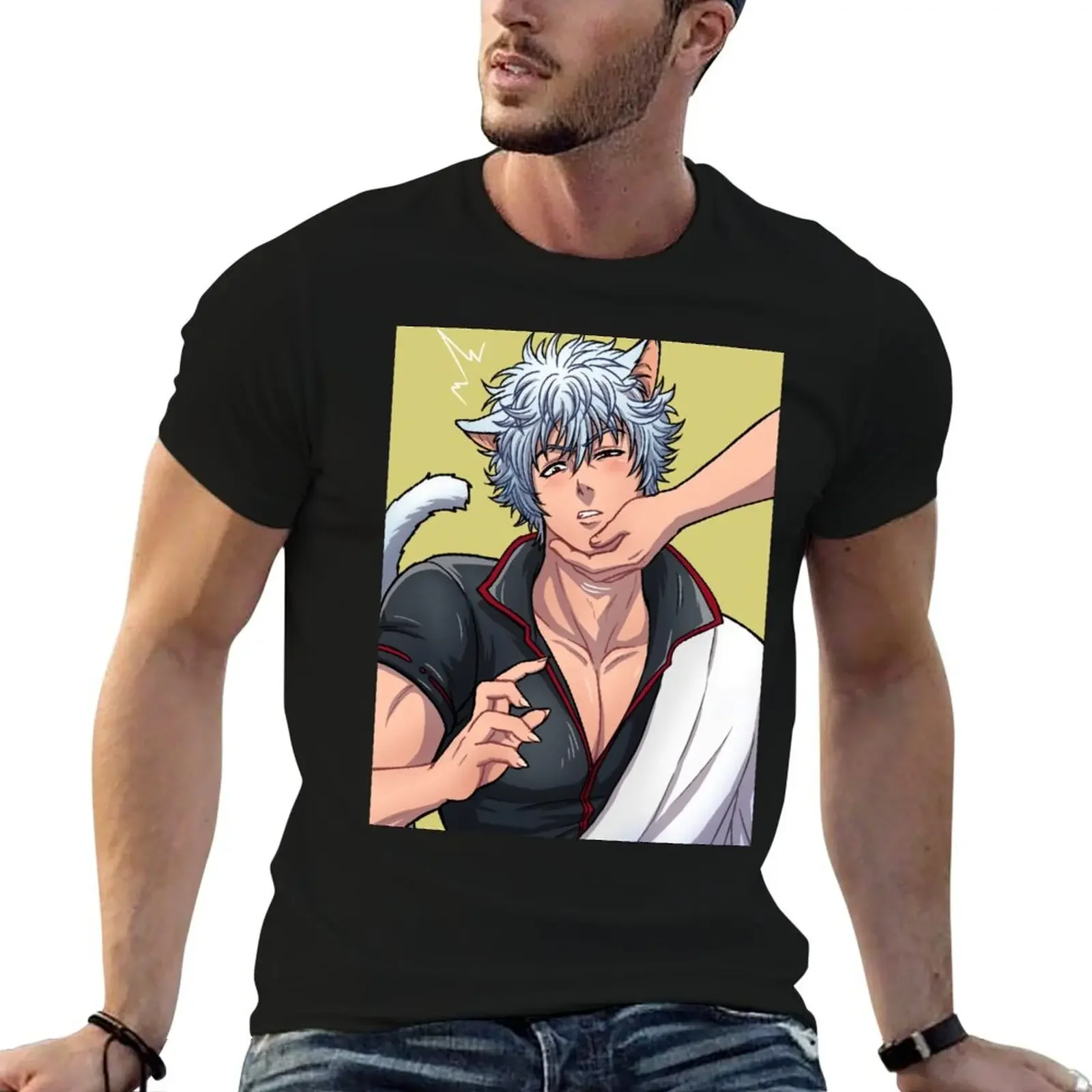 

Petting Gin T-Shirt tees plain Anime t-shirt clothes for men
