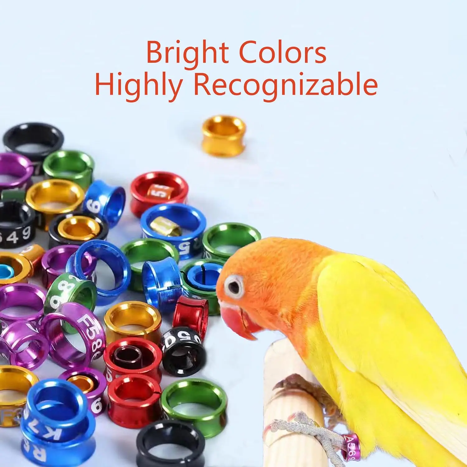 80 Pcs Open Bird Foot Ring Bird Leg Band Aluminum Alloy Recognition Ring Birds Tags Mixed Color Parrots,Hibiscus,Peonies,Pigeons