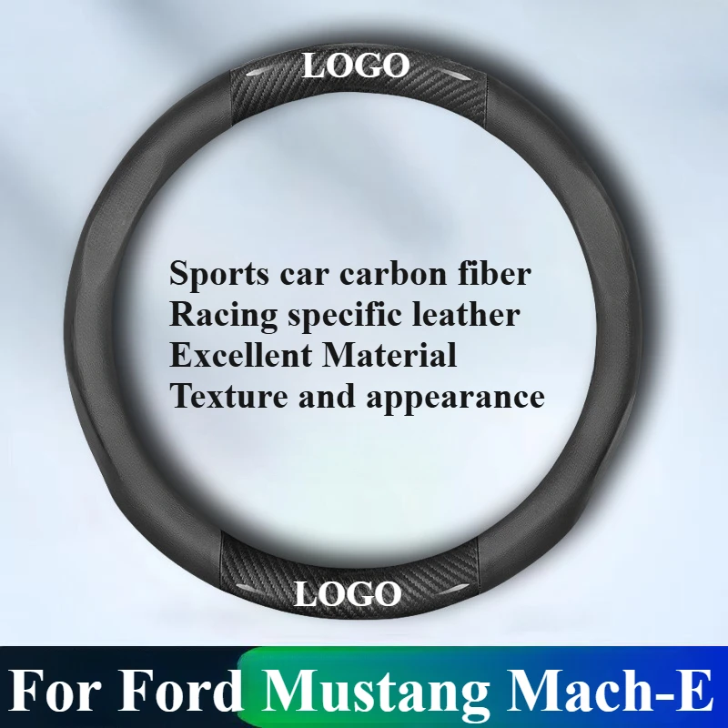 

Steering Covers 38cm Universal type For Ford Mustang Mach-E Ultra Thin Breathable Embossed Seamless Nappa 2021-2024