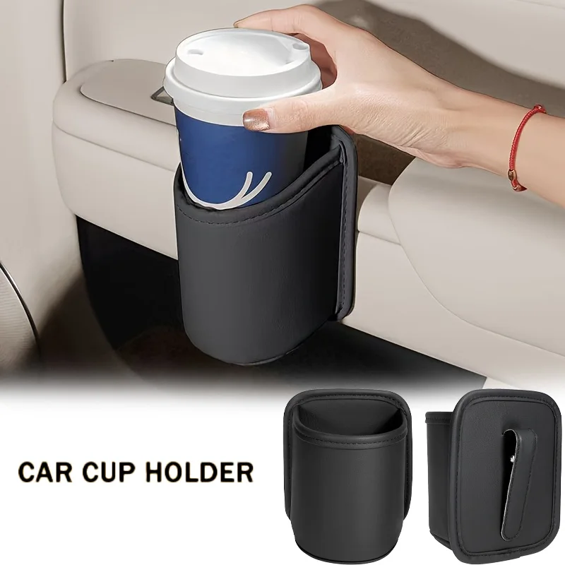 Suporte para Copos de Carro em Couro PU, Organizador de Bebidas para o Banco Traseiro do Carro, Acessórios para Interior de Carro