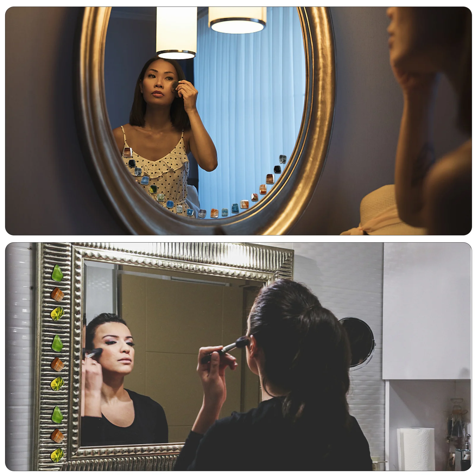 

1 Bucket Glass Mosaic Tiles Decorative Craft Kit for Picture Frames Flower Pots Mirrors Lamps Fish Tanks Colored Glass Pieces