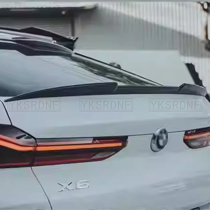 For BMW X6 X6M G06 F96 2020-2024 Car Rear Roof Window Trunk Lid Spoiler Gloss Black Wings Exterior Tuning Accessories