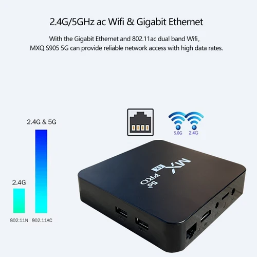 Imagen 2 del producto MX-Pro Smart TV Box 4K HD Android 11 Amlogic S905 Quad-Core 4G/5G WiFi de doble banda reproductor multimedia de vídeo 3D decodificador de cine en casa