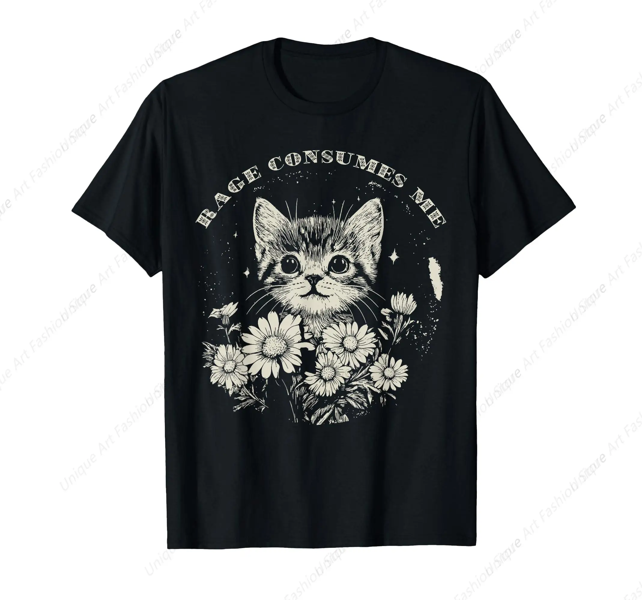 لطيف القط الغضب يستهلكني مضحك الساخرة هريرة زهرة تي شيرت #1