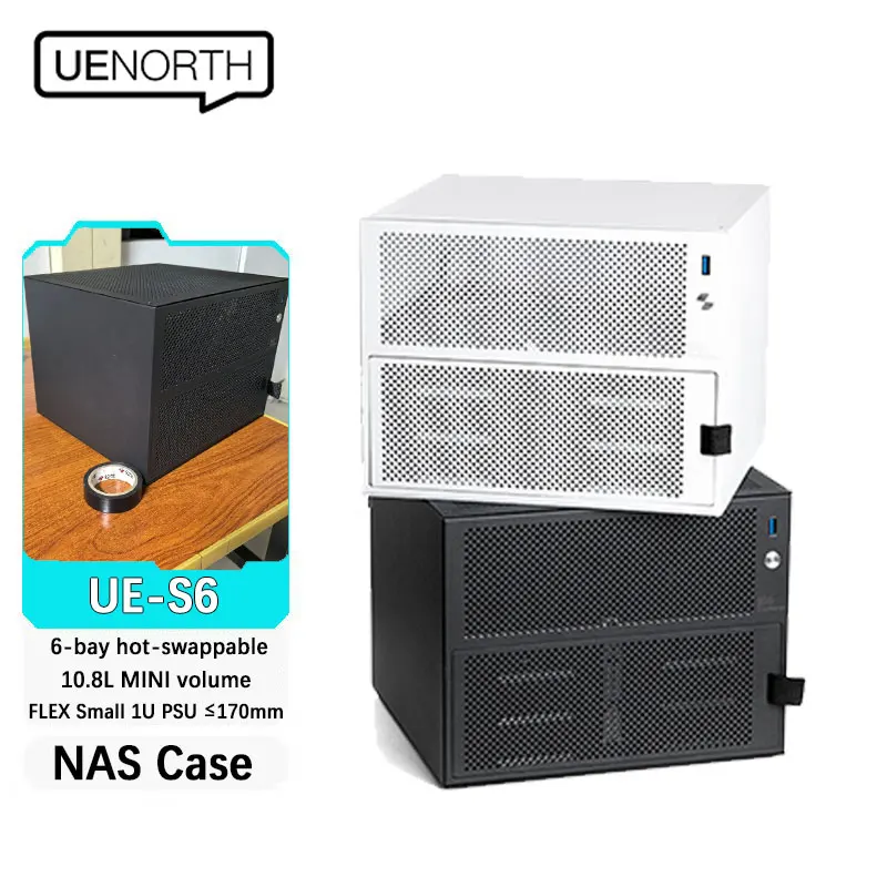 UENORTH UE-S6 six-slot NAS chassis itx motherboard DIY desktop storage server small case With backplane supports hot swap