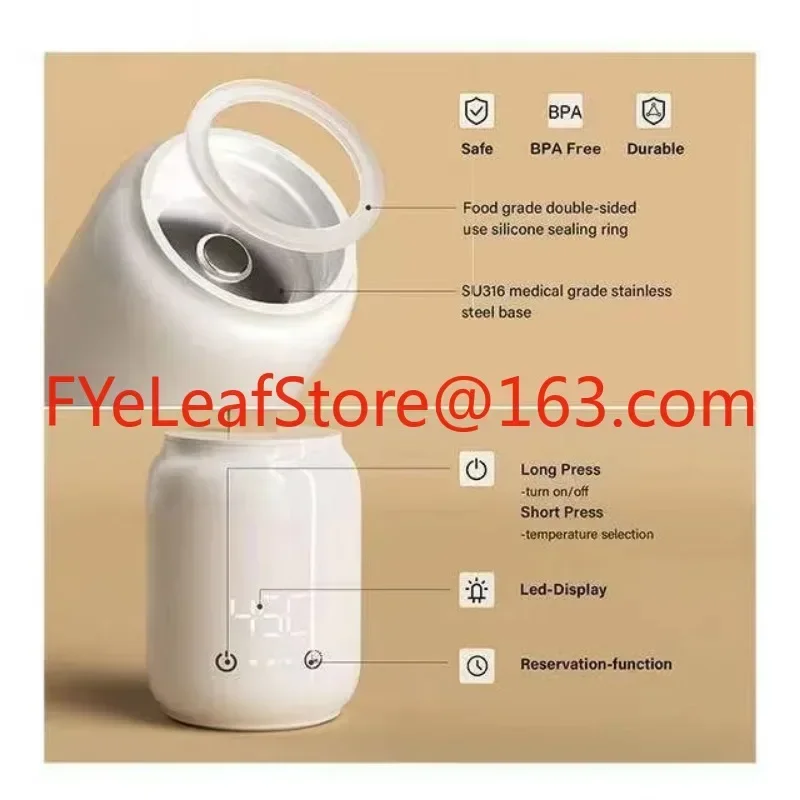 Portátil Baby Bottle Warmer, Aquecedor de Leite, Viagem, Alimentação Rápida, USB, 9000mAh Bateria, Nova Chegada