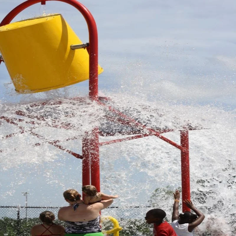Exciting Water Games Activities for Splash Fun Industrial Triple Pour Bucket Water Park Game Equipment