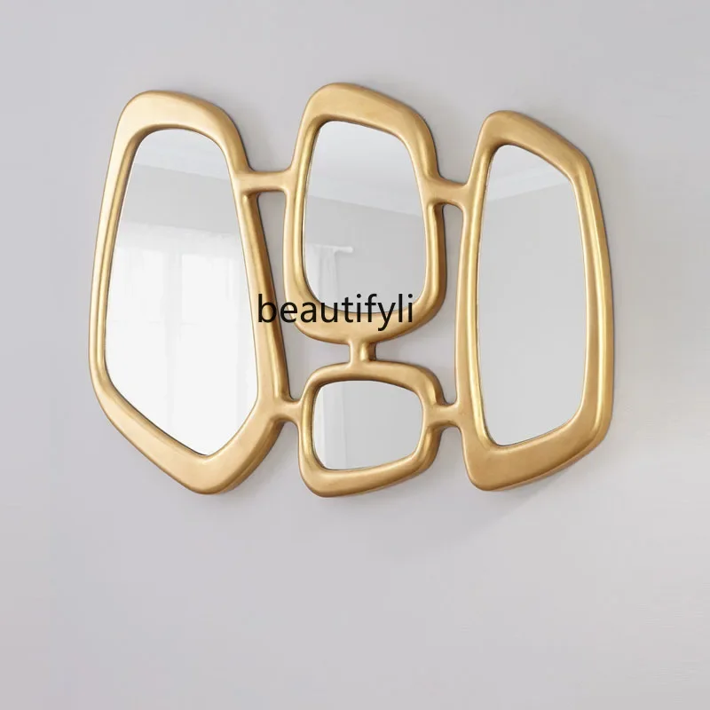 

Modern art three-dimensional aisle sofa background wall combination mirror restaurant decoration creative entrance mirror