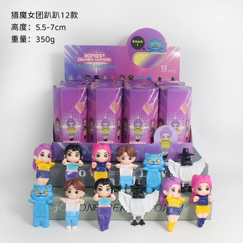 Kpop Demon Hunters Anime Mini Figuren Blind Box Autotelefoon Ornamenten Poppen Fans Speelgoed Voor Decoratieve Kerst Verjaardagscadeau