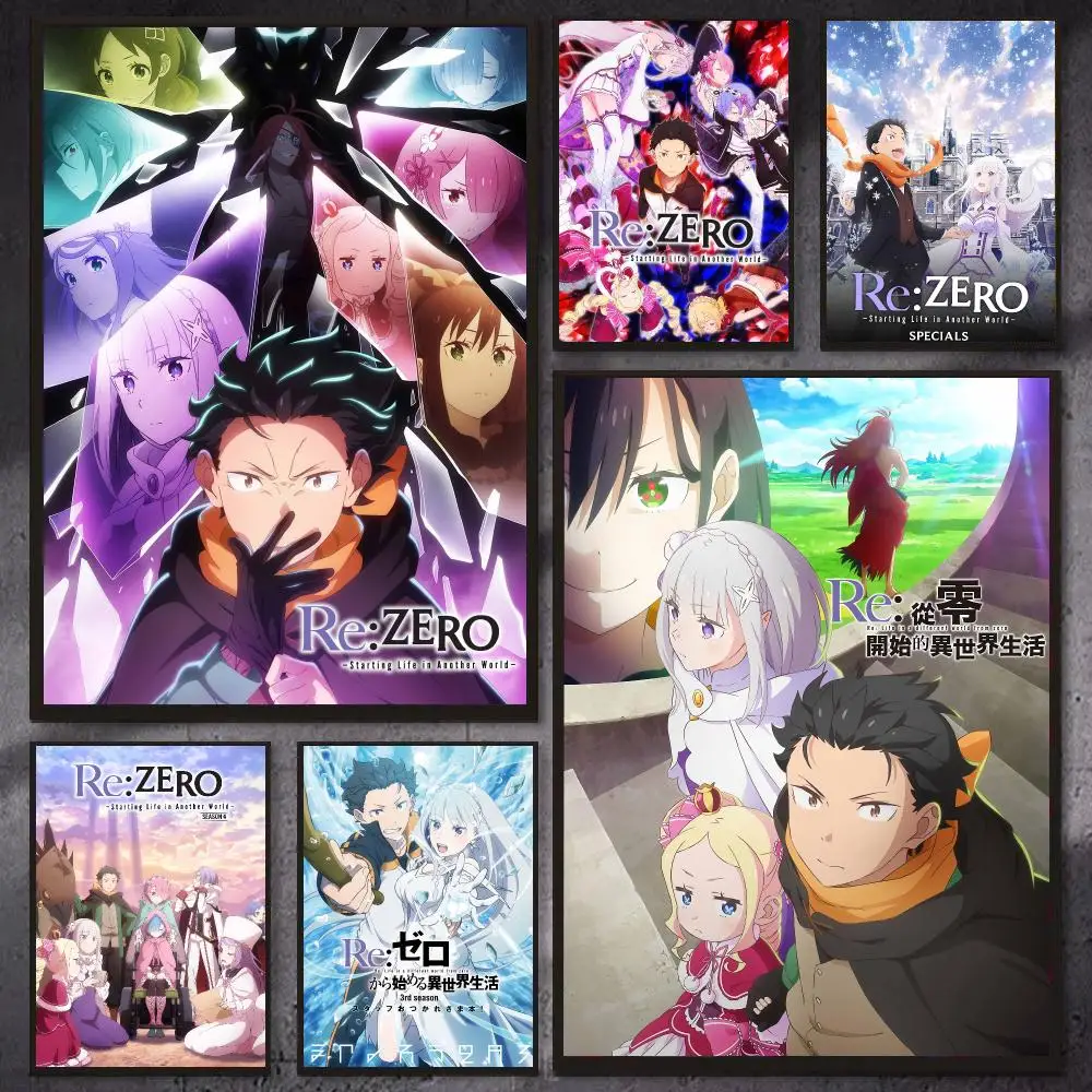 Anime R-Re Zero Season 4 Poster Modern Aesthetic Gaming Room Decor Canvas Wall Art Poster Cool Room Stuff