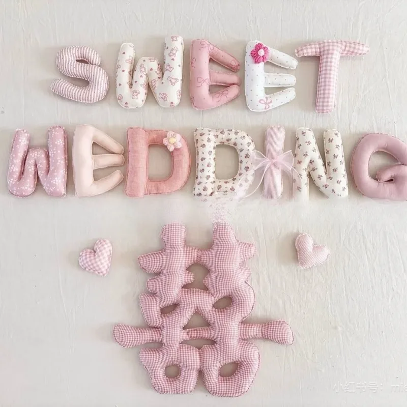 Decorative pendants, fabric letter wedding room arrangement wedding dress, festival supplies atmosphere scene arrangement