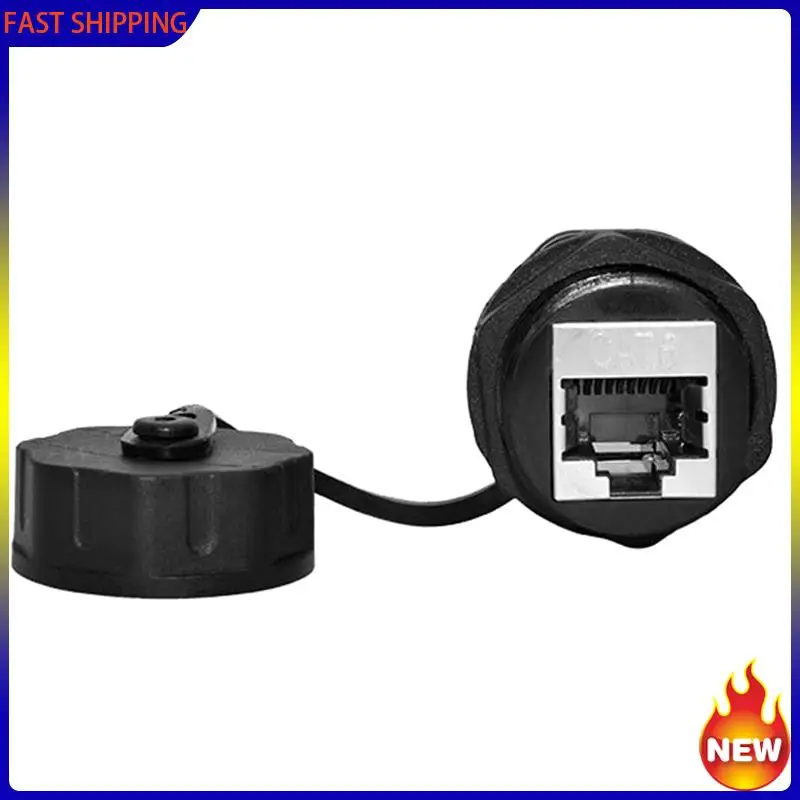 

Especial 15PCS Panel Mounting RJ45 Waterproof Connector Ethernet LAN Cable Connector Double Head Adapter With Dust Cap