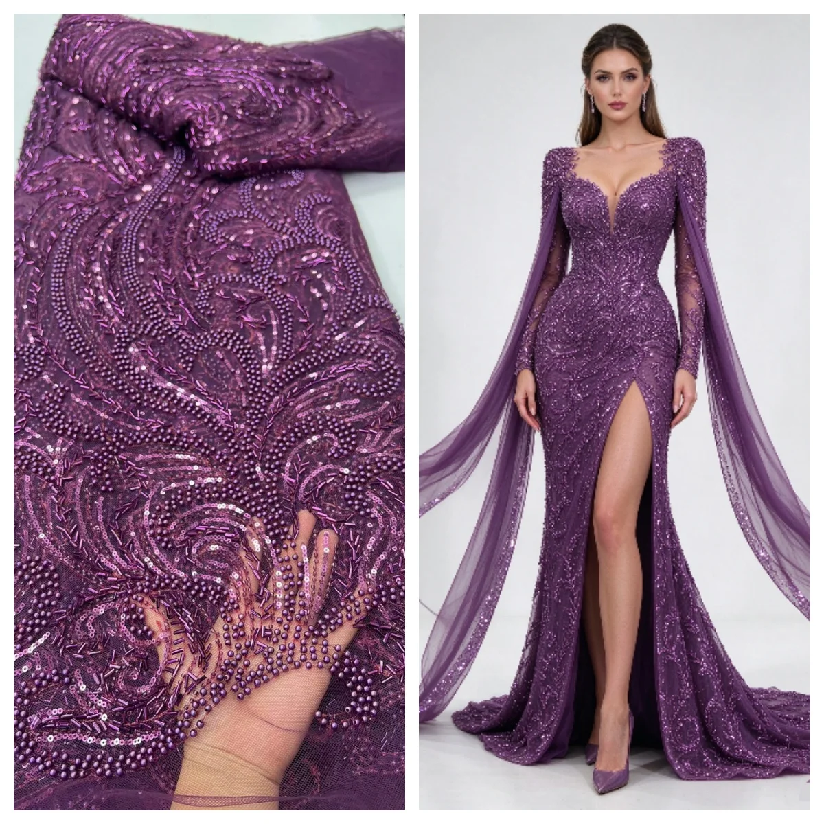 New Style African 3D Embroidery Flower Lace Fabric 2026 Nigerian French Beaded Sequins Tulle Lace Fabric For Sewing