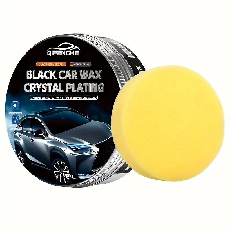 Advanced black car wax - Universal scratch repair, paint protection, and polishing coating - with sponge for easy maintenance