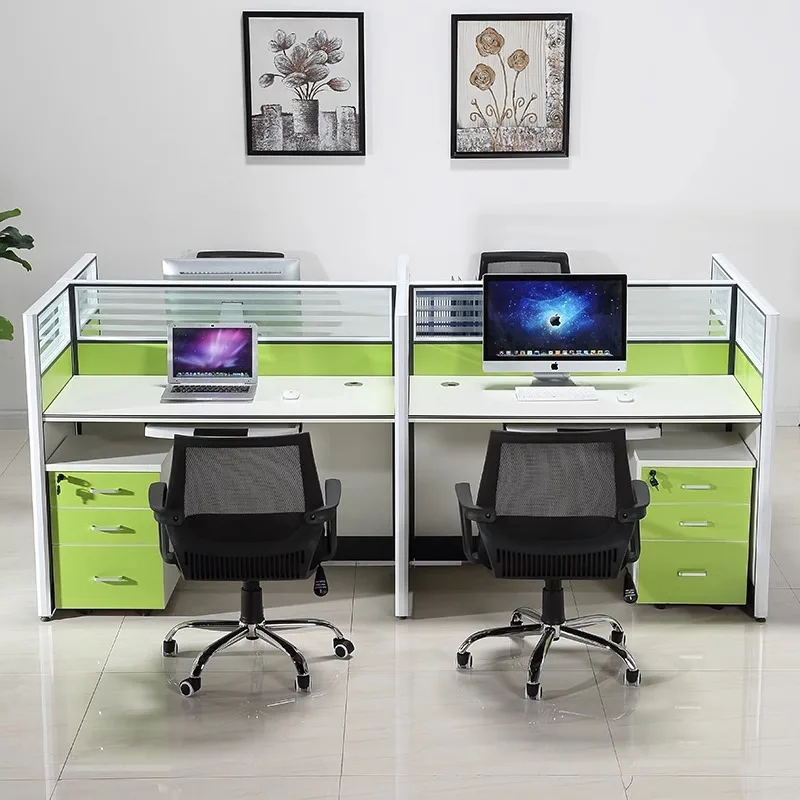 Staff desk four-person double face-to-face screen card space desk 24 humanities staff seat table and chair combination