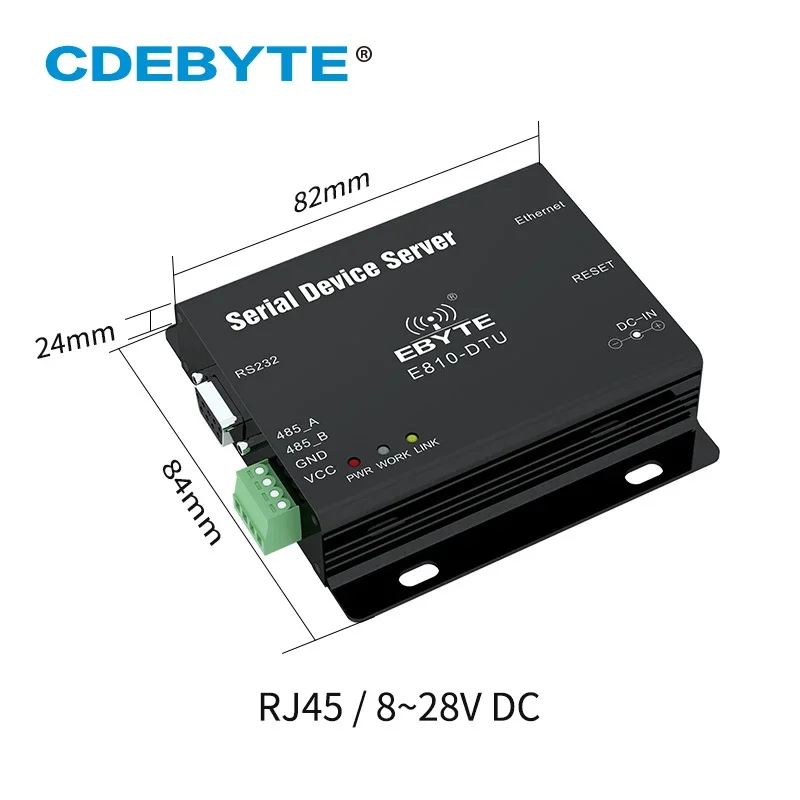 RS485 RS232 to Ethernet RJ45 Serial Port Server Transparent Transmission TCP UDP 100M Full Duplex Modbus RTU Modem